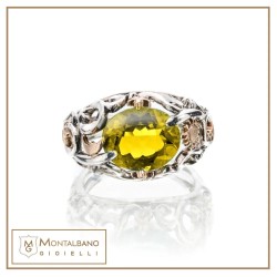 Anello Polvere di Stelle cupola pietra giallo | Gioielli De Nobili